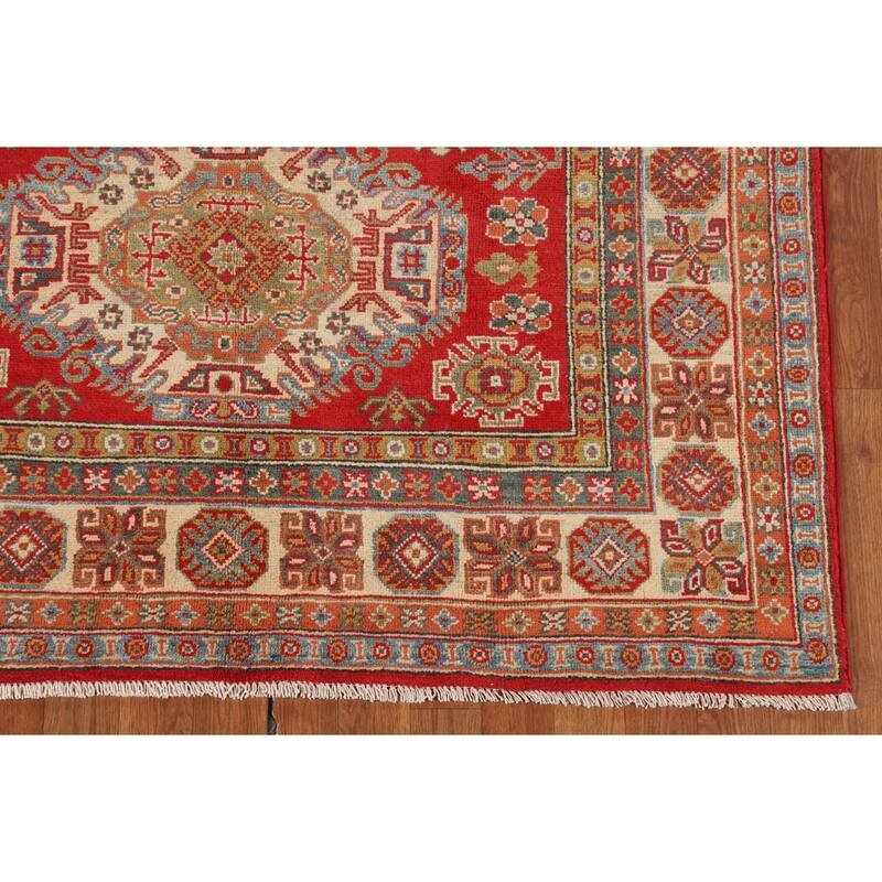 Oriental Red Kazak Area Rug Handmade Traditional Wool Carpet - 4'9" x 6'7"