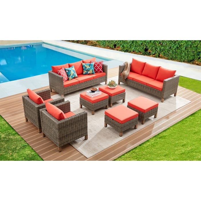 8 Piece Sectional Seating Group with Cushions