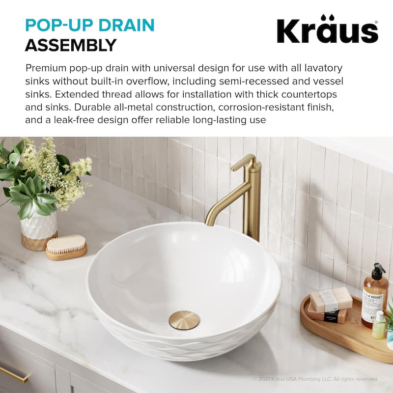 KRAUS Pop-Up Drain for Vessel Bathroom sink