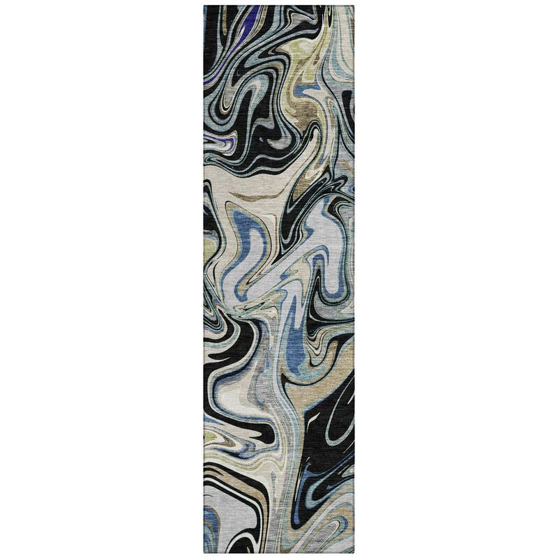 Machine Washable Indoor/ Outdoor Contemproary Fusion Chantille Rug