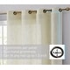 preview thumbnail 52 of 94, HLC.me Abbey Faux Linen Textured Semi Sheer Privacy Light Filtering Transparent Window Grommet Curtain Panels, Pair
