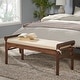 preview thumbnail 1 of 17, Nelson Rustic Acacia Wood Bench with Cushion by Christopher Knight Home Mahogany+Cream
