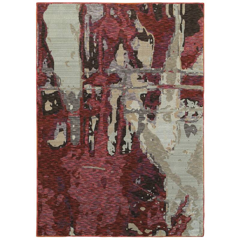 Style Haven Evangeline Bordeaux Canvas Area Rug - 5'3" x 7'3" - Runner/Rectangle