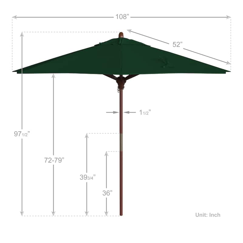 California Umbrella 9-ft. Round Marenti Wood-framed Olefin Patio Umbrella (No Base)