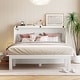 preview thumbnail 2 of 13, Murphy Bed Cabinet Bed with 2 Removable Shelves and USB Port-Queen, White