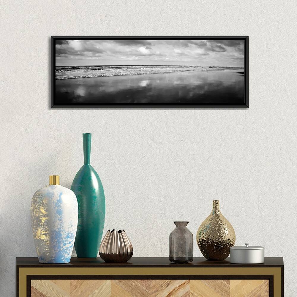 iCanvas "Beach (Black & White)" by Michael Harrison Framed Canvas Print