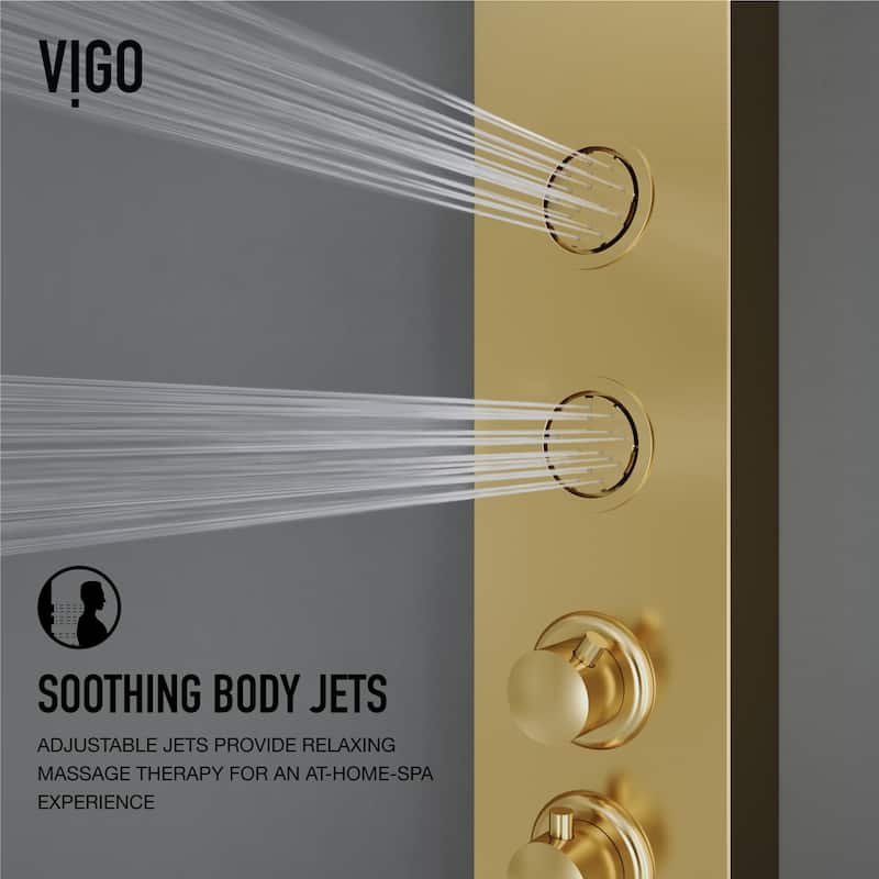 VIGO Ellington 59" H x 6" W 4-Jet Shower Panel with Round Shower Head