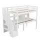 preview thumbnail 29 of 32, Twin Loft Bed with Storage Staircase, Double Desks, and Shelves, Grey