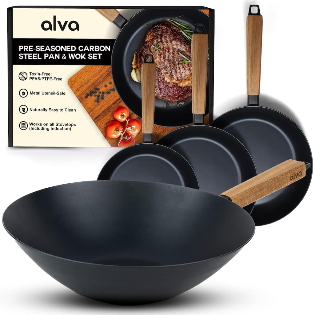 Alva Forest Carbon Steel Pan Pre-Seasoned with Natural Mineral Oil