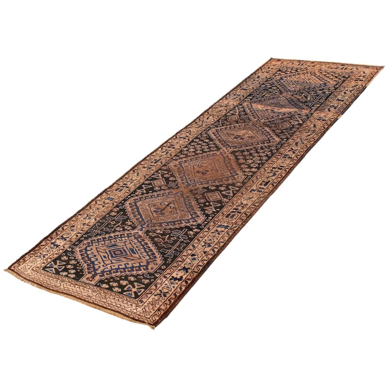 ECARPETGALLERY Hand-knotted Konya Anatolian Dark Navy Wool Rug - 3'7 x 11'0