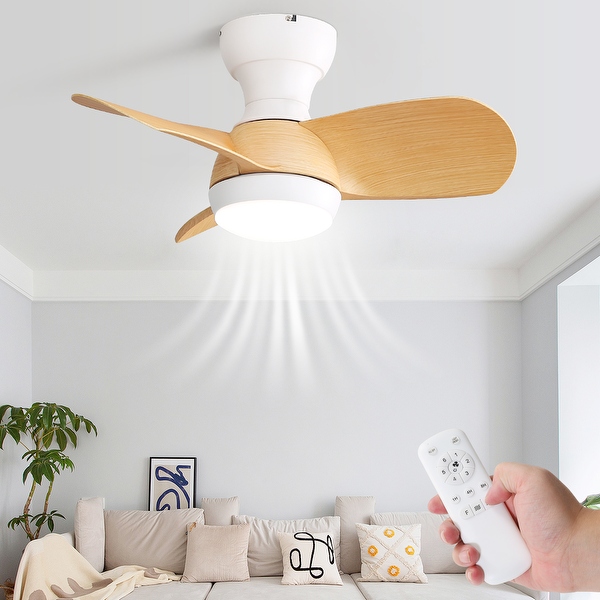 23 Flush Mount Ceiling Fan with Light and Remote Control for Small Room Patio Kitchen Bedroom