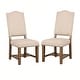 preview thumbnail 1 of 4, Fabric Upholstered Solid Wood Side Chair, Pack of Two, Beige and Brown