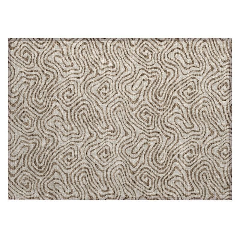 Machine Washable Indoor/ Outdoor Modern Trance Chantille Rug