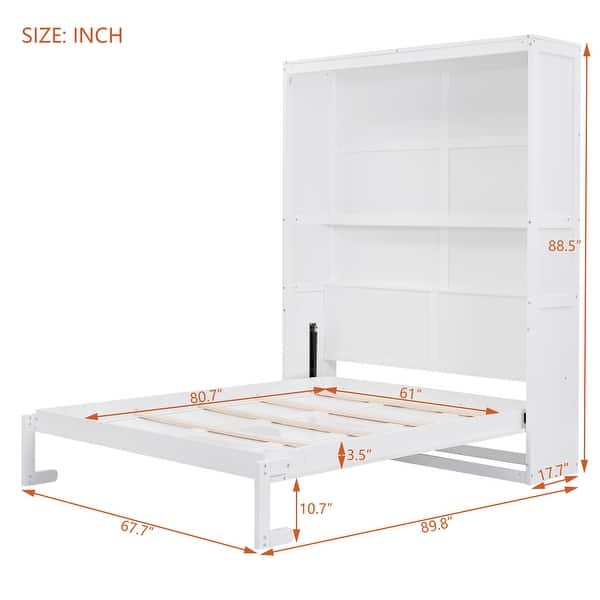 dimension image slide 0 of 4, Murphy Bed Wall Bed with Shelves