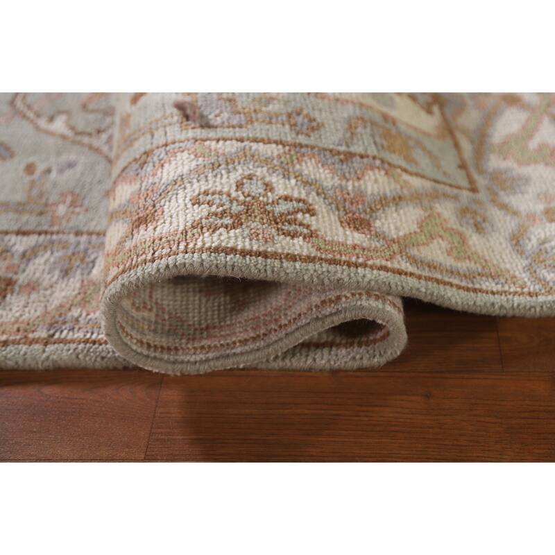 Oushak Indian Runner Rug Hand-Knotted Wool Carpet - 2'7"x 9'11"
