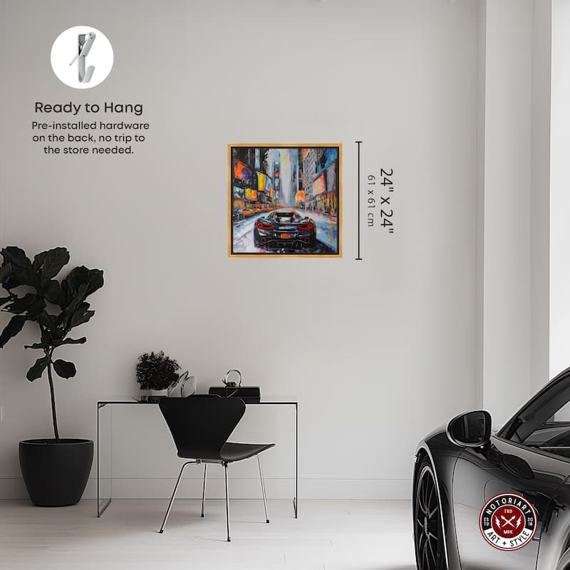 Notoriart Blast The Speakers Framed Car 1 Piece Canvas Wall Art