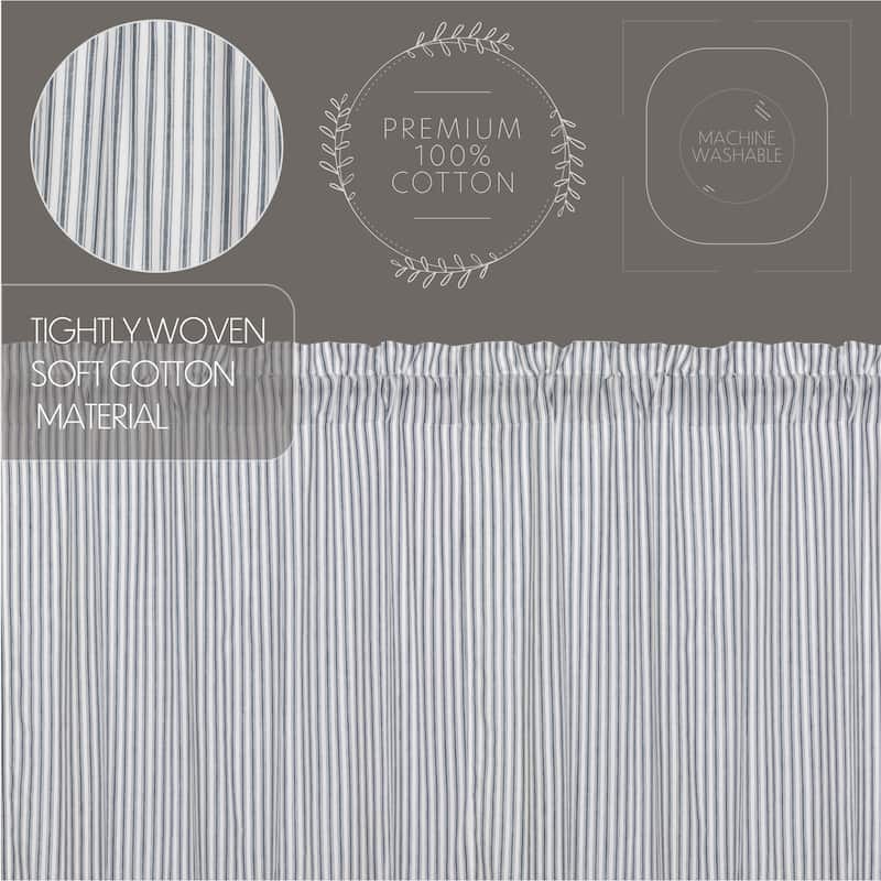 Sawyer Mill Ticking Stripe Short Prairie Panel Set - Prairie Panel 63x36