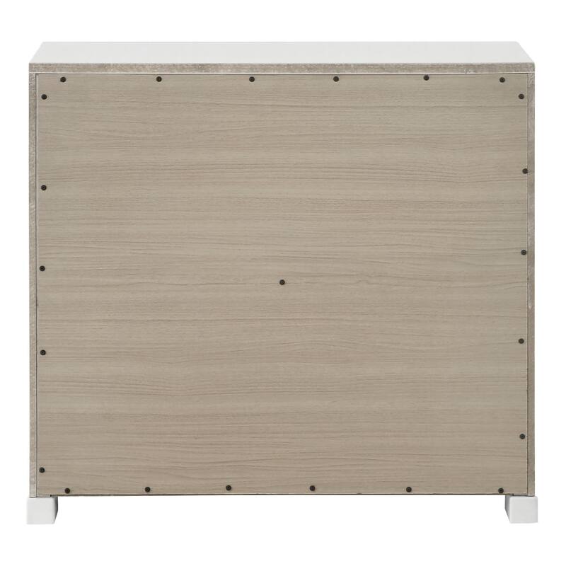 Furniture of America Watella Modern White Solid Wood 2-Drawer Nightstand