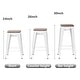 preview thumbnail 23 of 22, Bar Stools Set of 4 Stackable Metal Bar Stools Industrial Counter Height Stools Backless Barstools with Wooden Seats