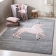 preview thumbnail 8 of 68, SAFAVIEH, Carousel Kids Mareke Unicorn Rug 3'3" x 5'3" - Grey/Pink
