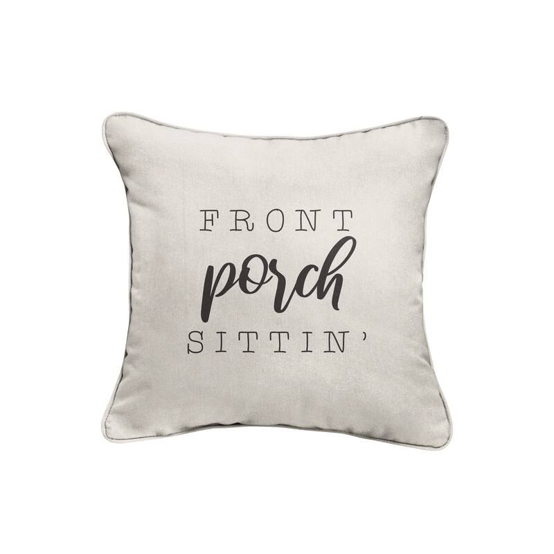 Sunbrella Indoor/Outdoor Single Embroidered Pillow - "Front Porch Sittin'"