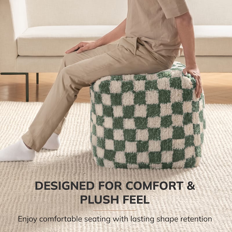 Jani 20-inch Ottoman Pouf - Handcrafted Handmade Ottoman for Seating, Footrest, Home Decor for Living Room, Bedroom