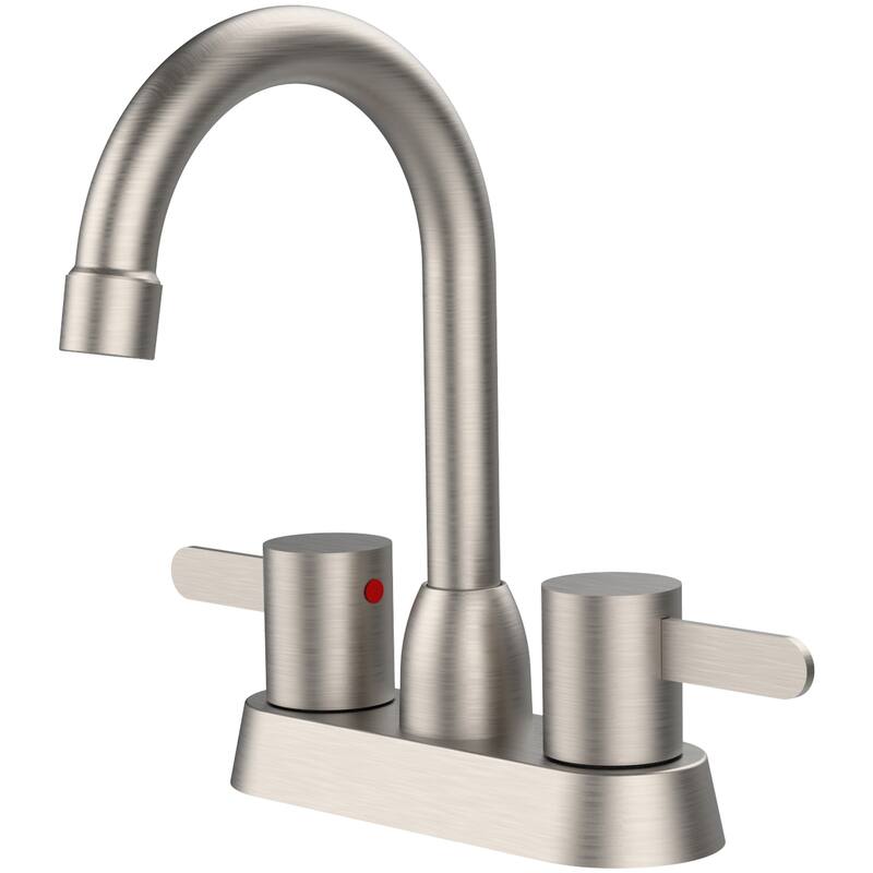 Modern Double Handle 360 Degree Swivel Bathroom Vanity Sink Faucet with Anti Leak Valve and Aerator, Anti Fingerprint, Anti Rust