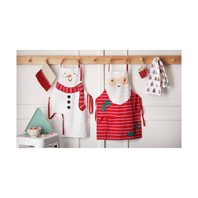 Snowman Kids Cooking Baking Apron Cotton Machine Wash, One Size Fits Most