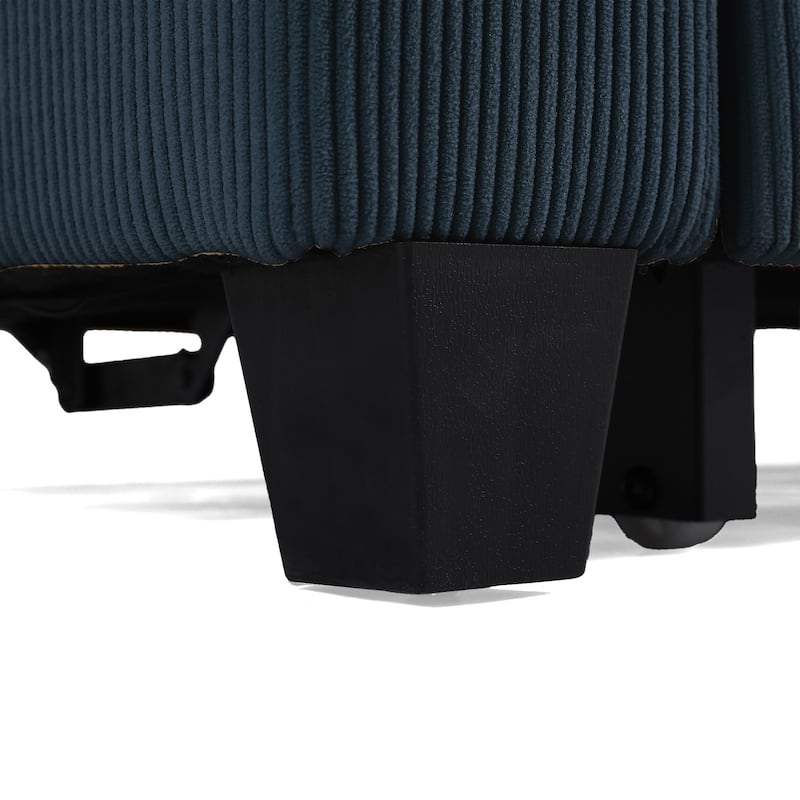 Set of 2 Corduroy Convertible Sleeper Chairs Pull-Out Chair Beds with Adjustable Recline
