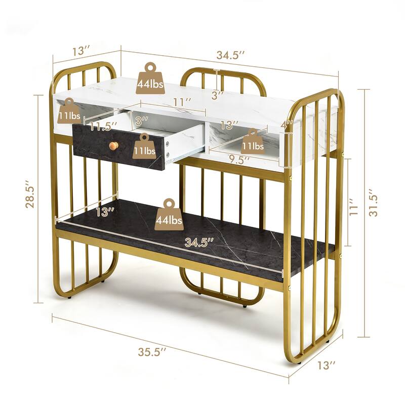 Costway Console Table with Drawer Storage Shelf Wide Tabletop Modern