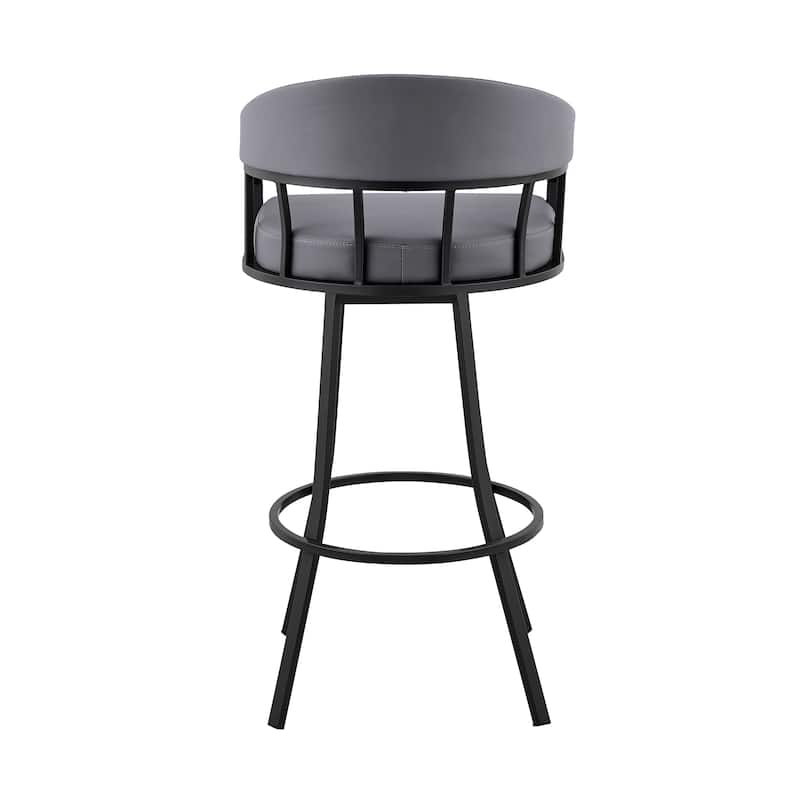Valerie Modern Swivel Bar Stool, Upholstered Counter Height Chair with Metal Frame