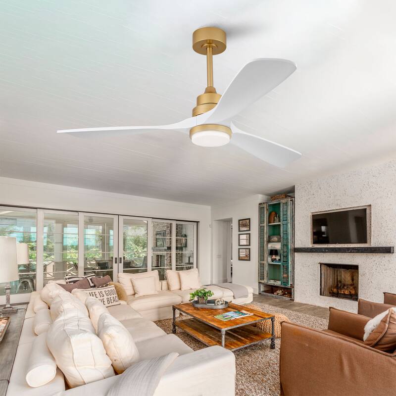 52" Ceiling Fan w/ Dimmable LED Light Remote Control Reversible DC Motor