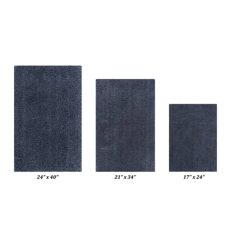 Better Trends Bath Rug Set 100% Micro Polyester Tufted Anti-Skid Latex Backing Bathroom Rugs for Shower, Sink Mats Micro Plush - 3 Piece Set (17" x 24" | 21" x 34" | 24" x 40") - Charcoal