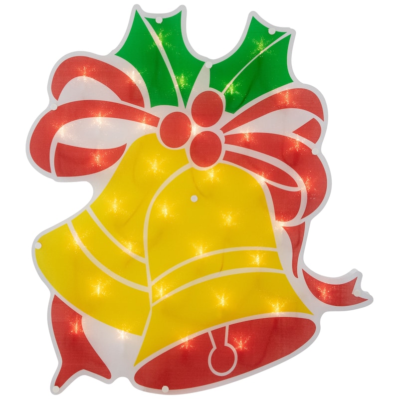 19" Lighted Christmas Bells Window Silhouette