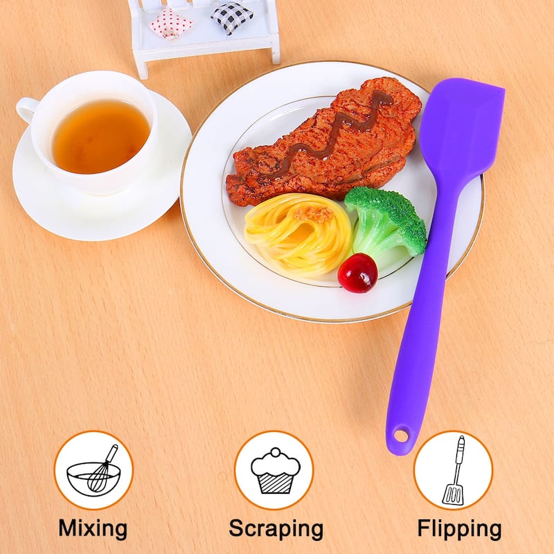 Silicone Heat Resistant Turner Jar Scraper Non Stick Spatula - 27.5 x 5.1cm/10.8" x 2"(L*W)