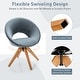 preview thumbnail 43 of 42, Costway Mid Century Modern Swivel Accent Chair Fabric Armchair Velvet - 27'' x 22'' x 32.5''