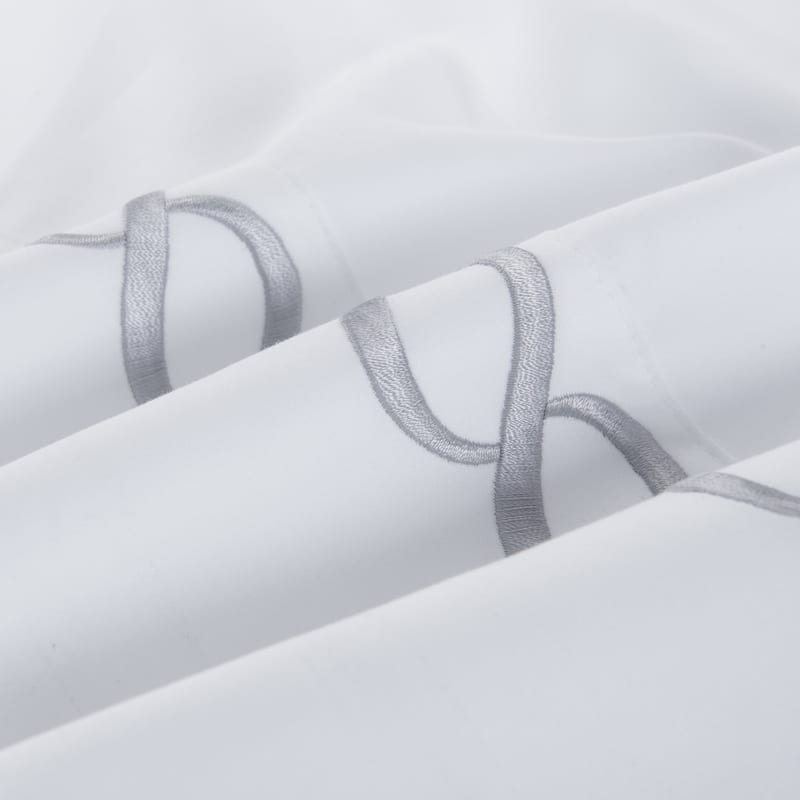WHOLINENS Cotton Sateen Sheet Set 4Pcs 500 Thread Count Hotel Collection