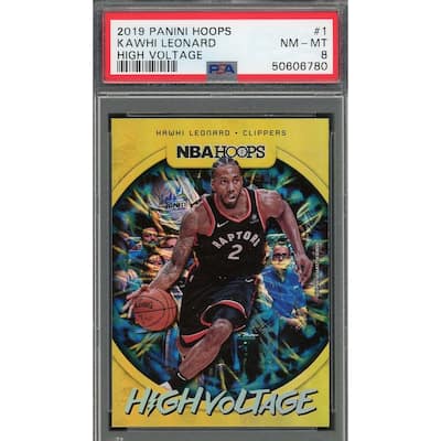 Kawhi Leonard 2019 Panini Hoops High Voltage Basketball Card #1 Graded PSA 8 - 8'6" x 11'6"