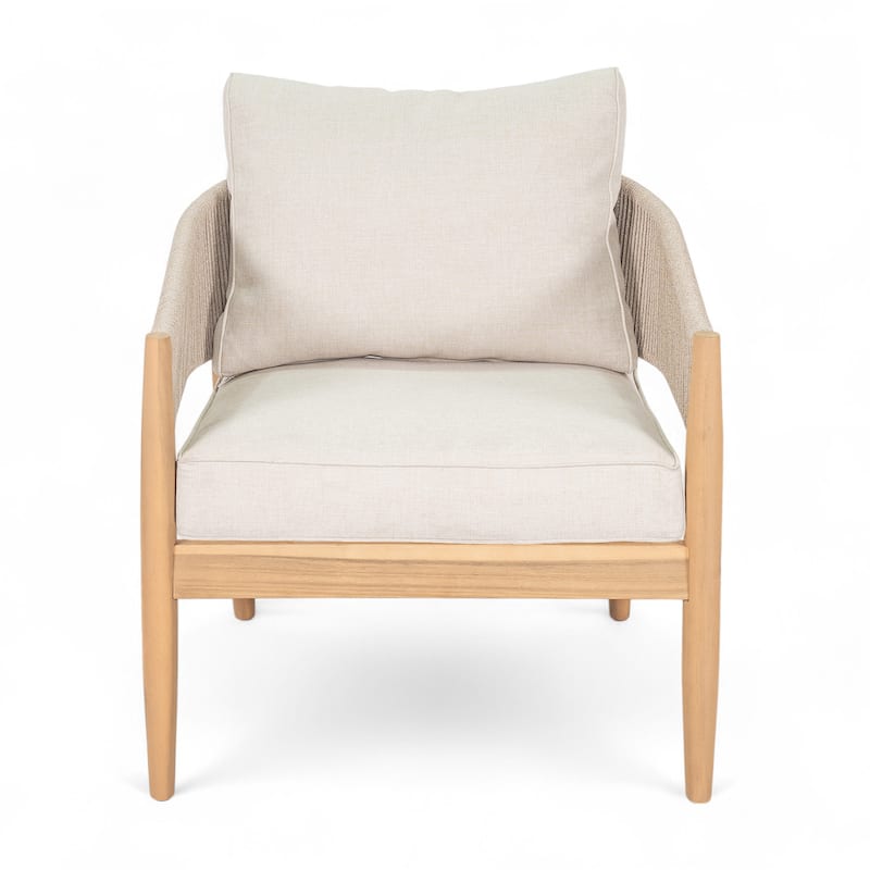 Christopher Knight Home - Lukas Rustic Acacia Patio Club Chair with Rope（Set of 2）.