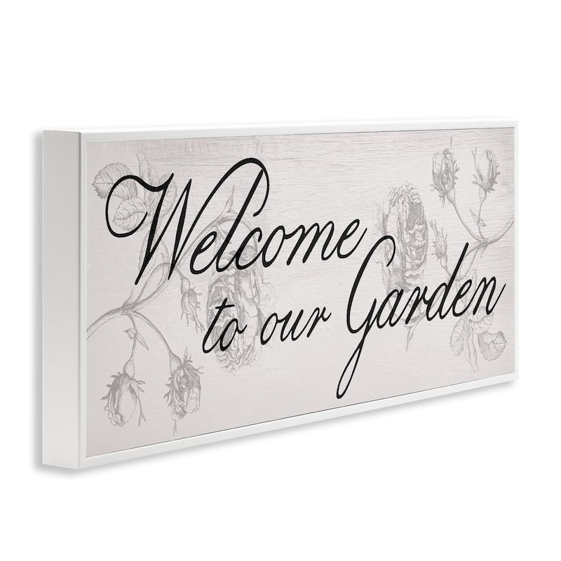 Stupell Vintage Welcome To The Garden Framed Giclee Art Design By Lil' Rue