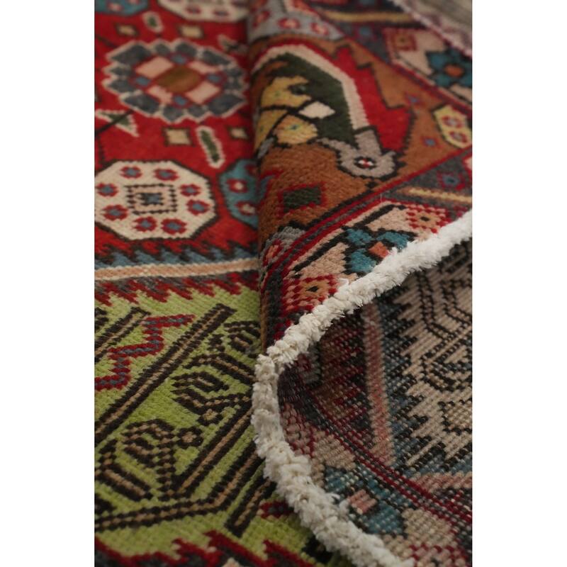 Hand Knotted Oriental 100% Wool Carpet Traditional Medallion Green Tabriz Area Rug - 4' 9'' X 2' 9''
