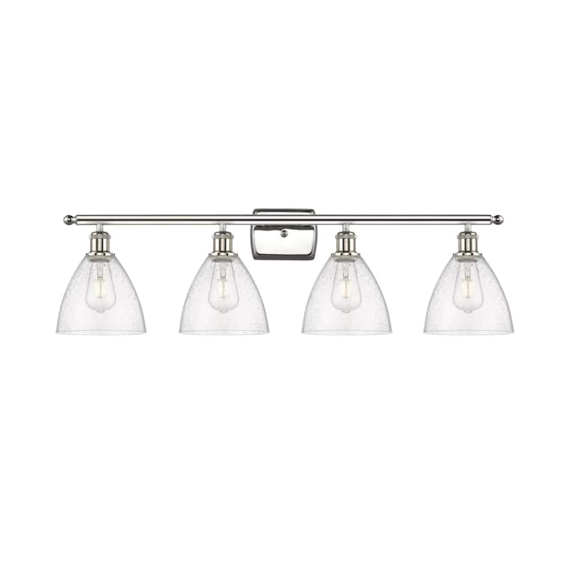 Innovations Lighting 516-4W-12-38 Bristol Vanity Bristol Glass 4 Light - Polished Nickel / Seedy