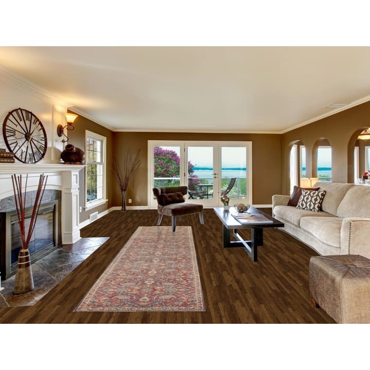 Floral Sarouk Persian Vintage Runner Rug Hand-Knotted Wool Carpet - 3'4" x 13'0"