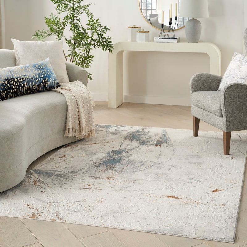 Nourison Desire Indoor only Grey Abstract Area Rug