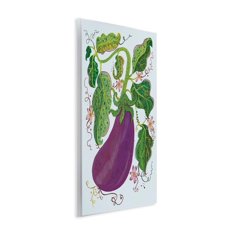 Stupell Whimsical Detail Eggplant Wall Plaque Art Design By Kay Widdowson