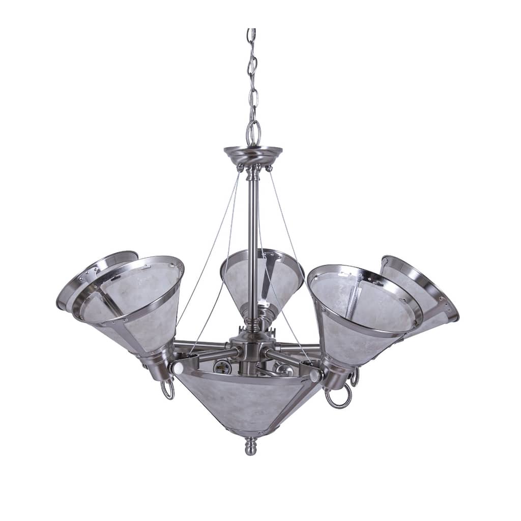 Landmark 26-inch Wide 7-Light Chandelier in Brushed Nickel
