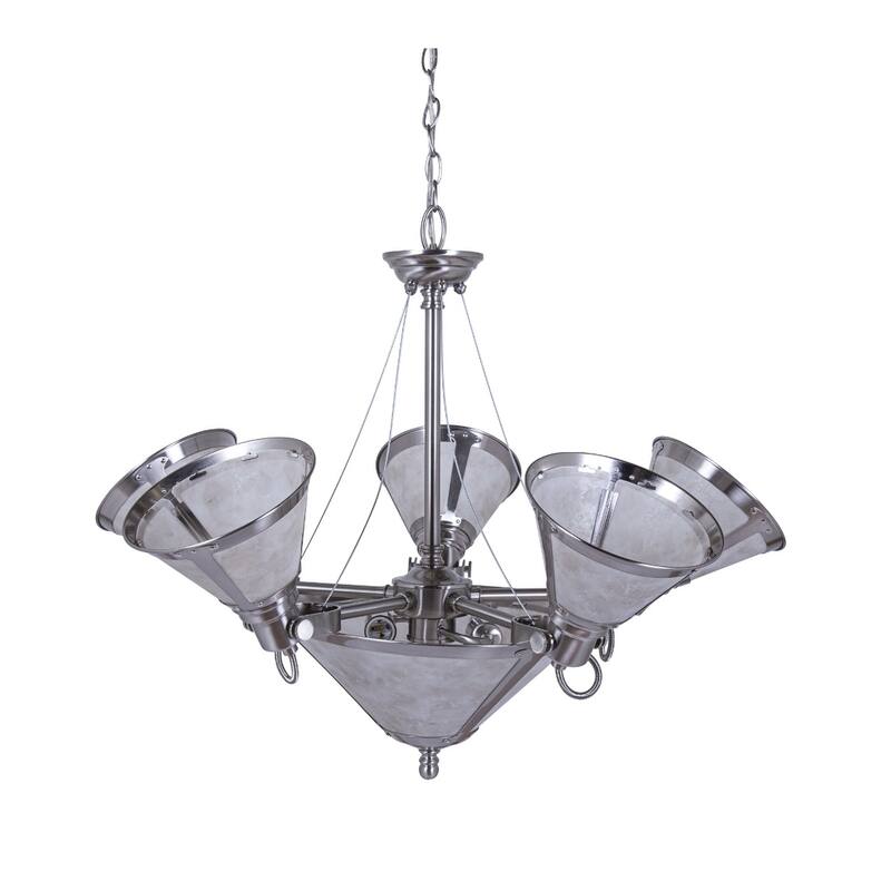 Landmark 26-inch Wide 7-Light Chandelier in Brushed Nickel
