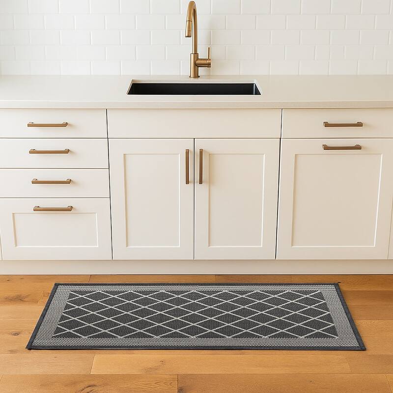 Kitchen Mat 20x32 or Runner 20x48 - Diamond Gray - 48L x 20W x 0.2H