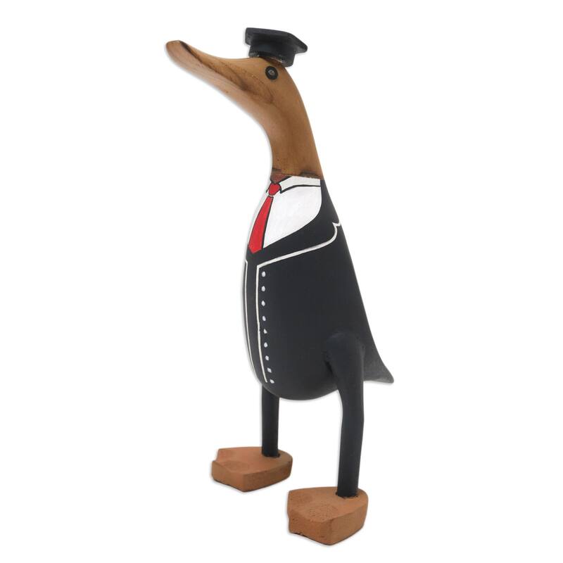 Novica Handmade Fresh Out Of Ivy League Bamboo Root And Teak Wood Figurine