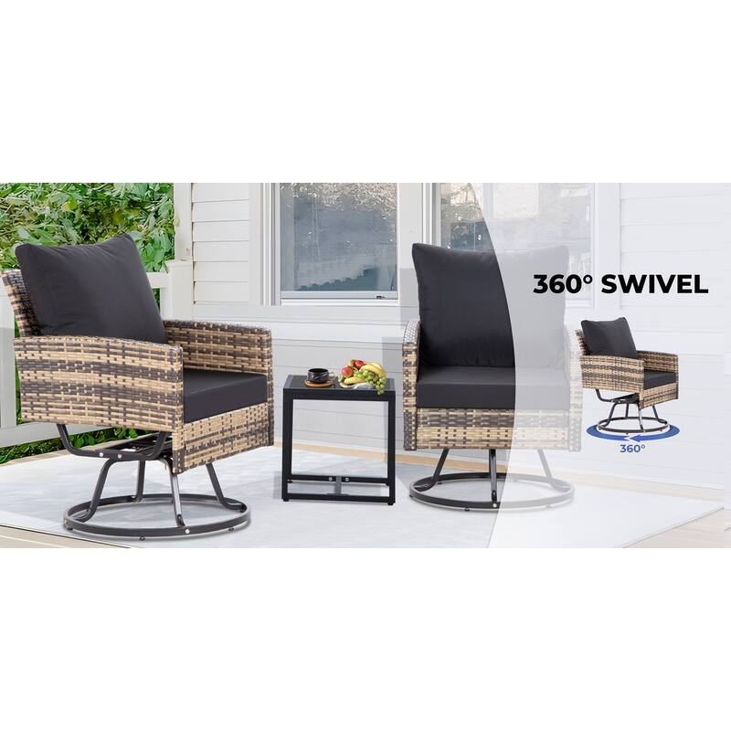 3-Piece Wicker Patio Furniture Set